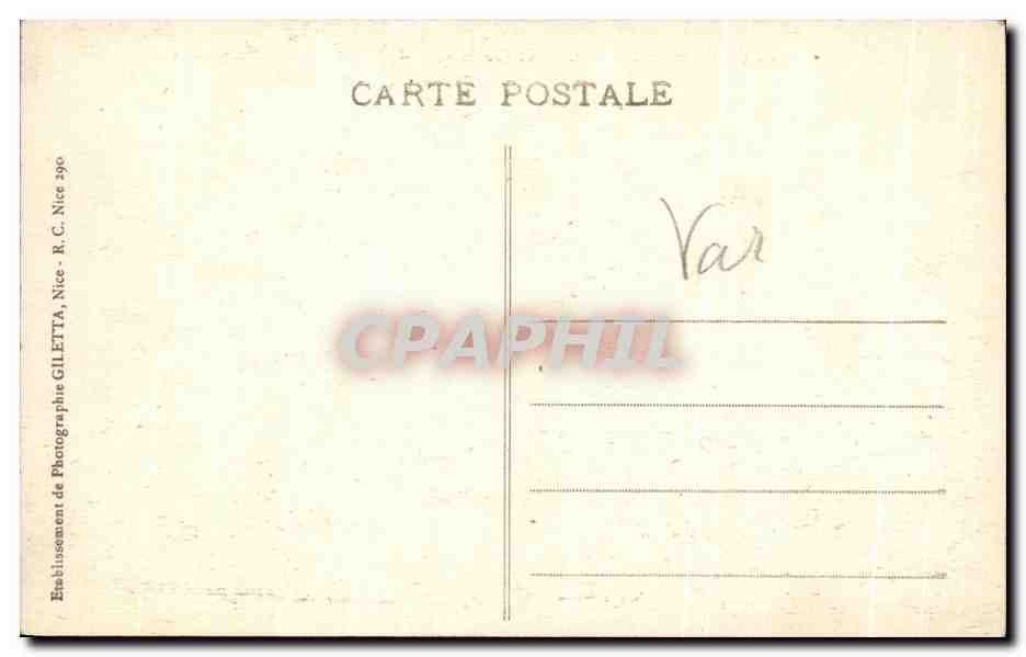 CPA Rochers de l'Esterel Nouvelle Corniche d'or de St Raphael a Cannes — Verso