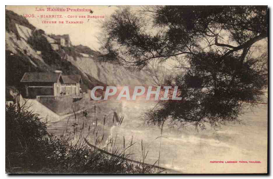 CPA Biarritz Core des basques Etude de Tamaris 