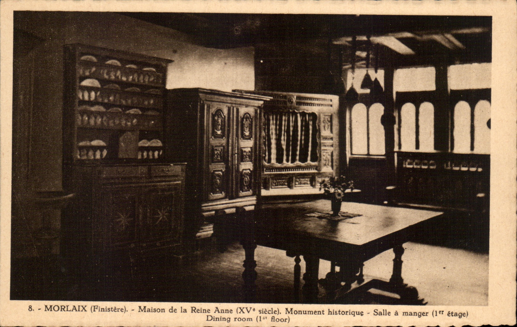 CPA Morlaix Maison de la Reine Anne Monument historique Un coin du Salon de The 