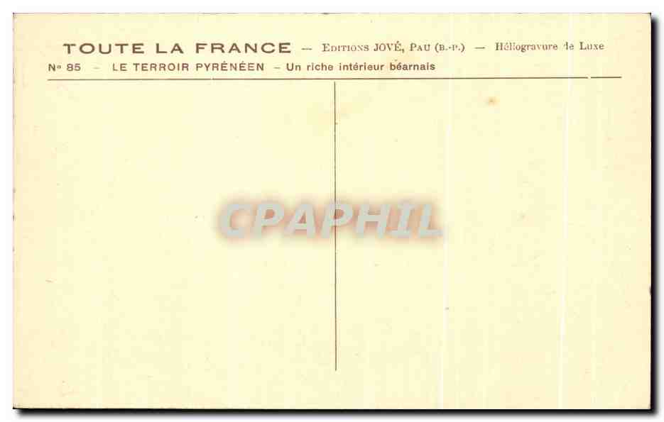 CPA le terroir pyreneen Un riche interieur bearnais — Rückseite