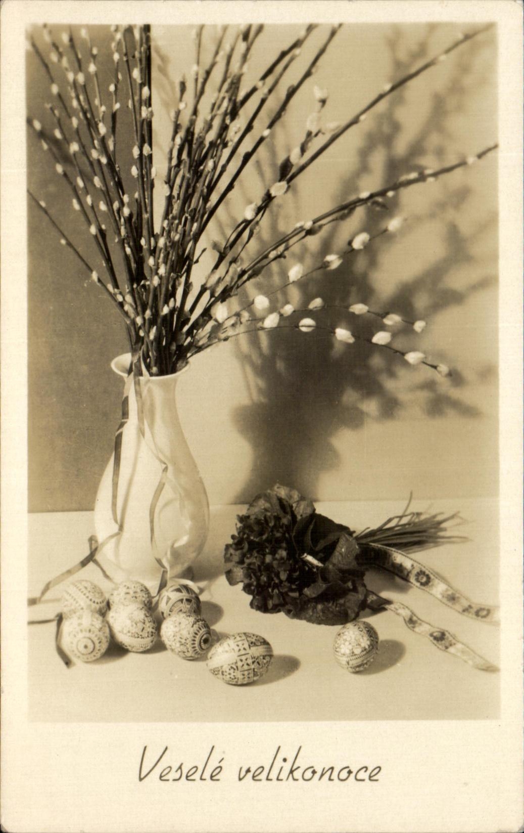 CPA Vesele Velikonoce Fleurs