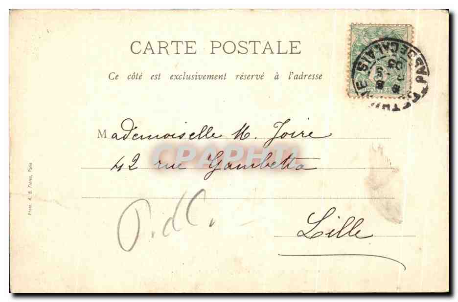 CPA Bethune Interieur De L'Eglise St Vaast — Rückseite
