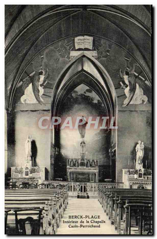 CPA Berck Plage Interieur De La Chapelle Cazin Perrochaud 
