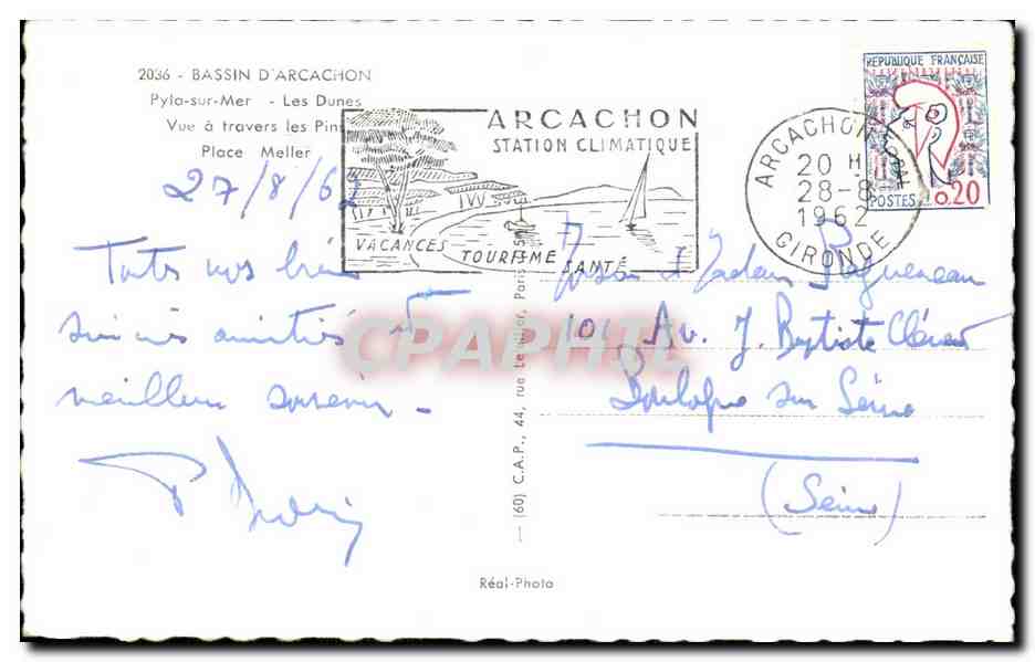 Pyla-sur-Mer — Les Dunes — Vue à travers les Pins — C.A.P. 2036 — Reverso
