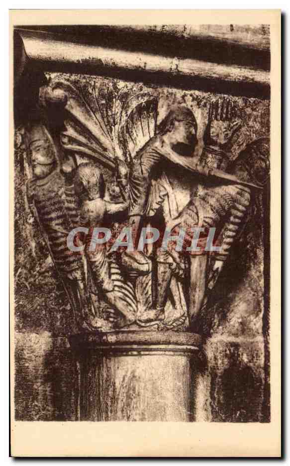 Chapiteau du quatrième pilier — Église de la Madeleine — Vézelay — David tué Goliath
