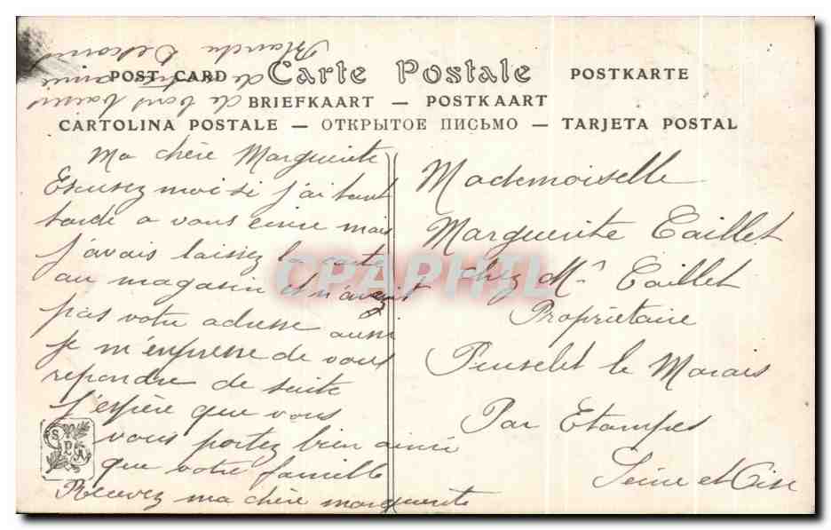 CPA Salon de Mme Adrienne Ball Demont L'eau fraiche  — Rückseite