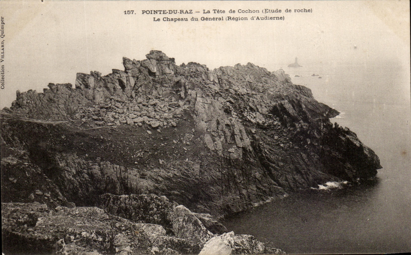 Pointe-du-Raz — La Tête de Cochon (Étude de roche) — Collection Villard, Quimper, n°157