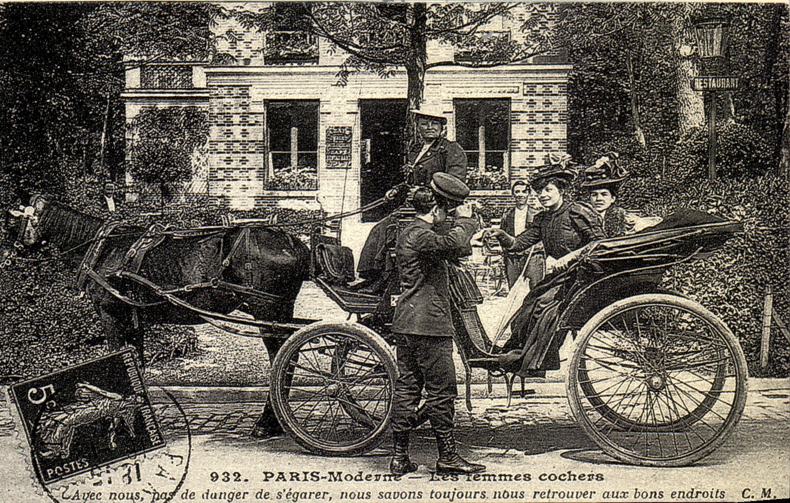 REPRO Paris Moderne Les Femmes Cochers Cheval