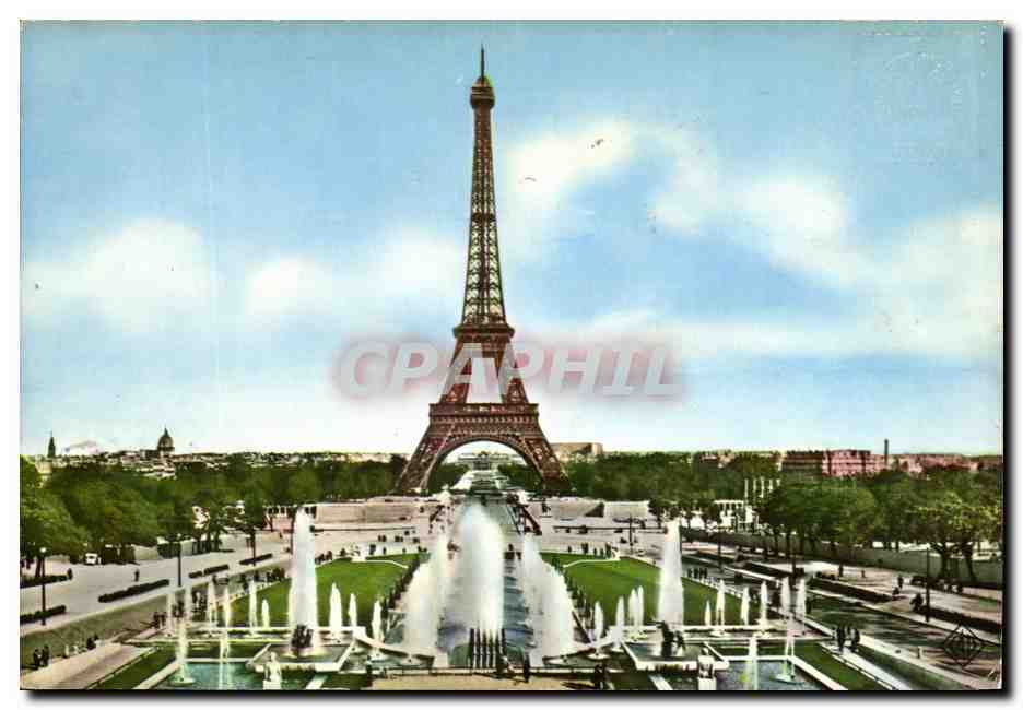 Eiffelturm — Ansicht von den Fontänen des Palais de Chaillot — Sonderausgabe Elnacap