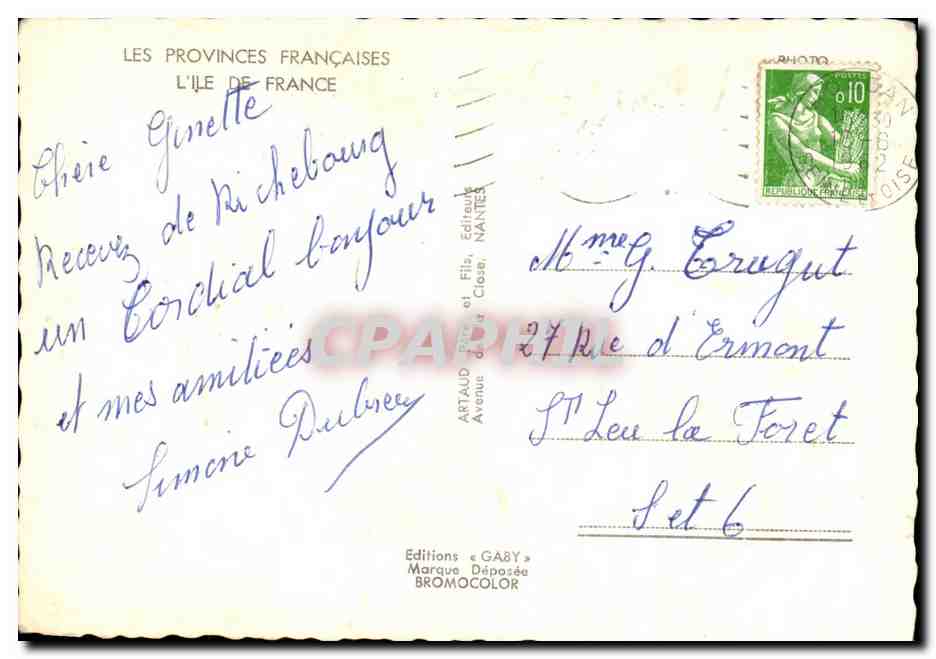 Île-de-France — carte postale illustrée — Éditions GA8Y — Rückseite