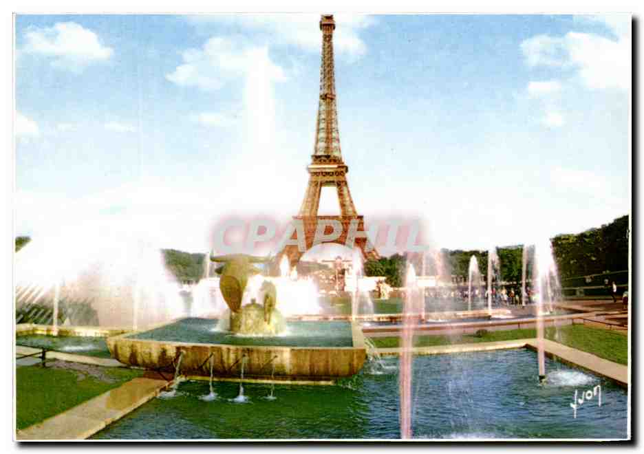La Tour Eiffel et les jeux d'eau des Jardins de Chailot — Éditions Provédé, Paris