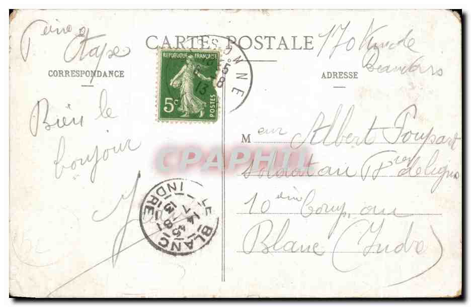 Camp de Sissonne (Aisne) — Dekoration der Zelte — Postelain-Pamutte, Verlag, Sissonne, Aisne — Rückseite