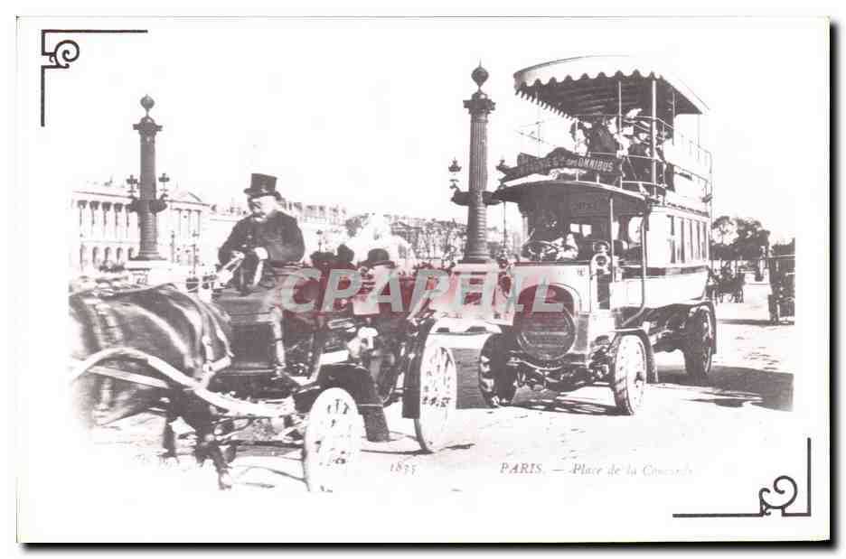 REPRO Paris D'Autrefois Place de la Concorde Un autobus
