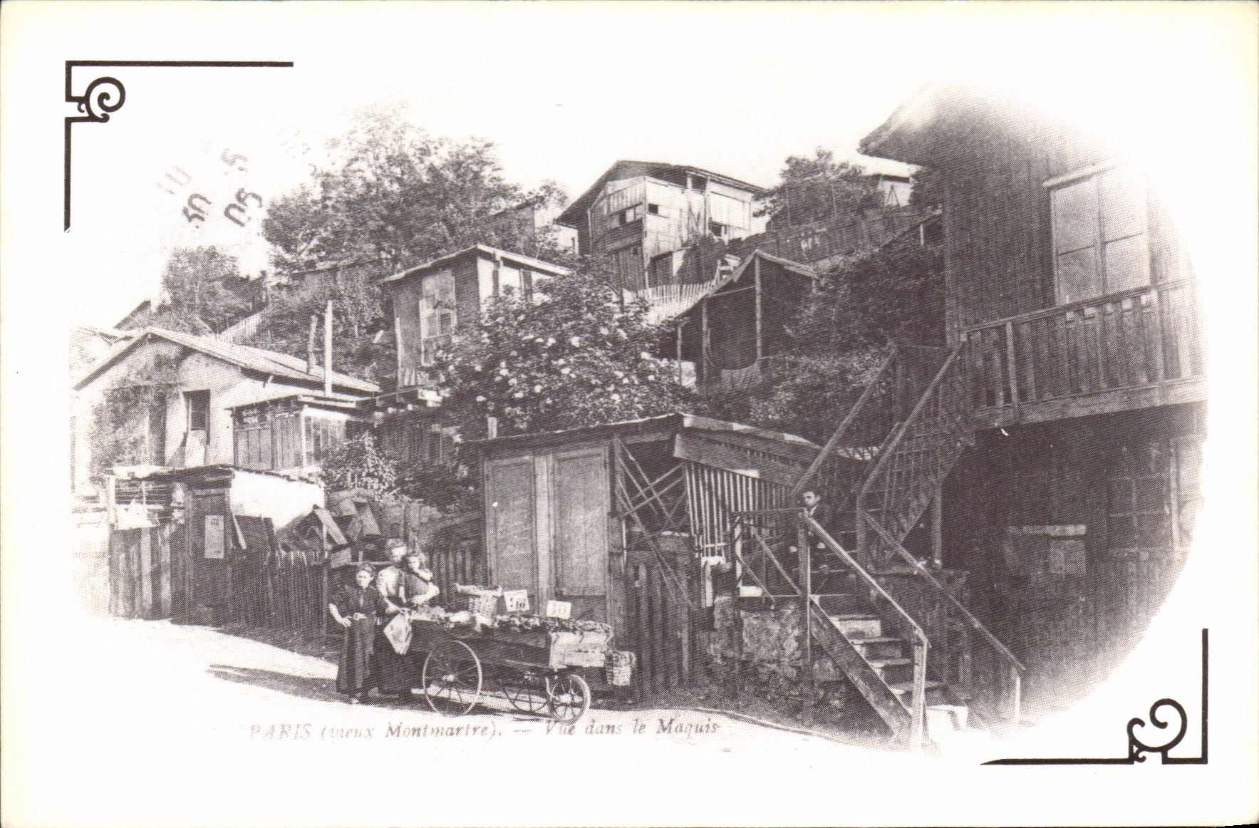 REPRO Paris D'Autrefois La Marchande de Quatre Saisons a Montmartre