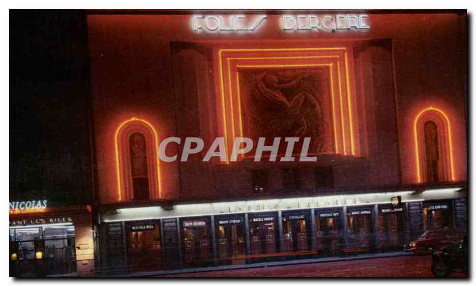 CPSM Paris Les Folies Bergeres la nuit