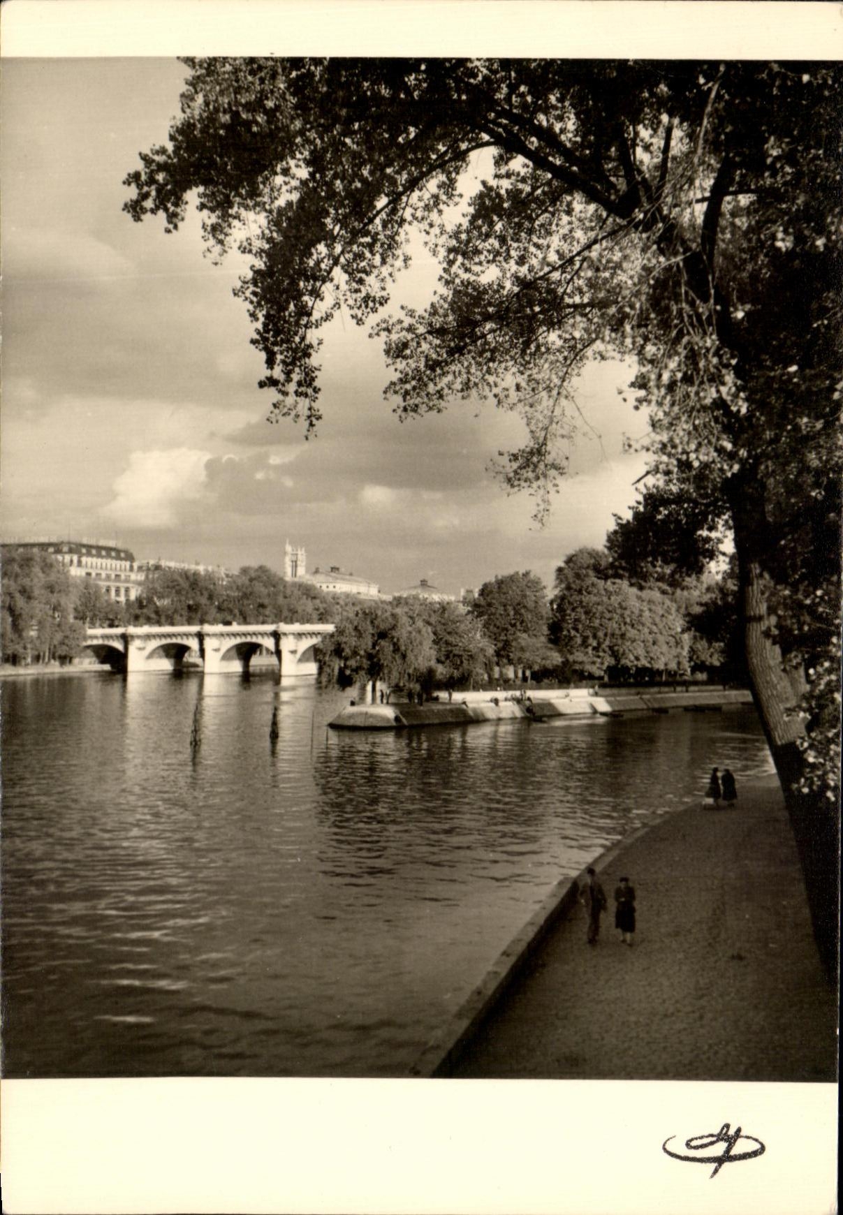 Paris - Le Vert-Galant und der Pont-Neuf — Fotografie von G. Maufoint, Paris
