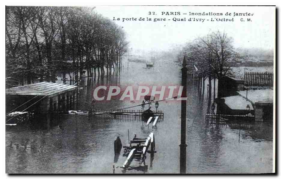 Paris — Inondations de janvier — La porte de la gare - Quai d'Ivry — C.M.
