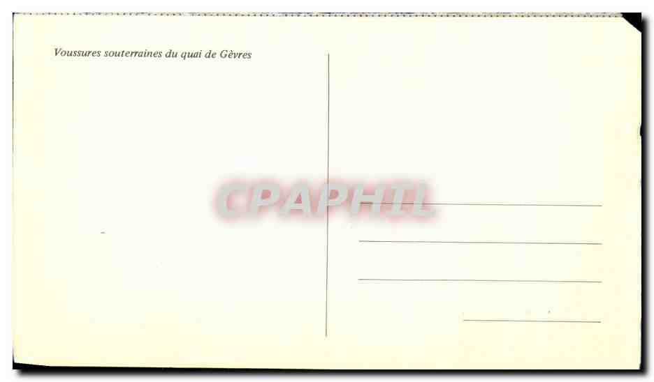 CPA Voussures Souterraines du Quai de Gevres Paris — Rückseite
