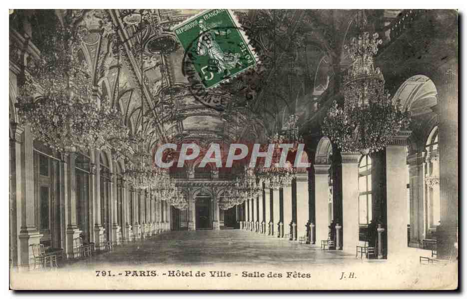 CPA Paris Hotel De Ville Salle Des Fetes