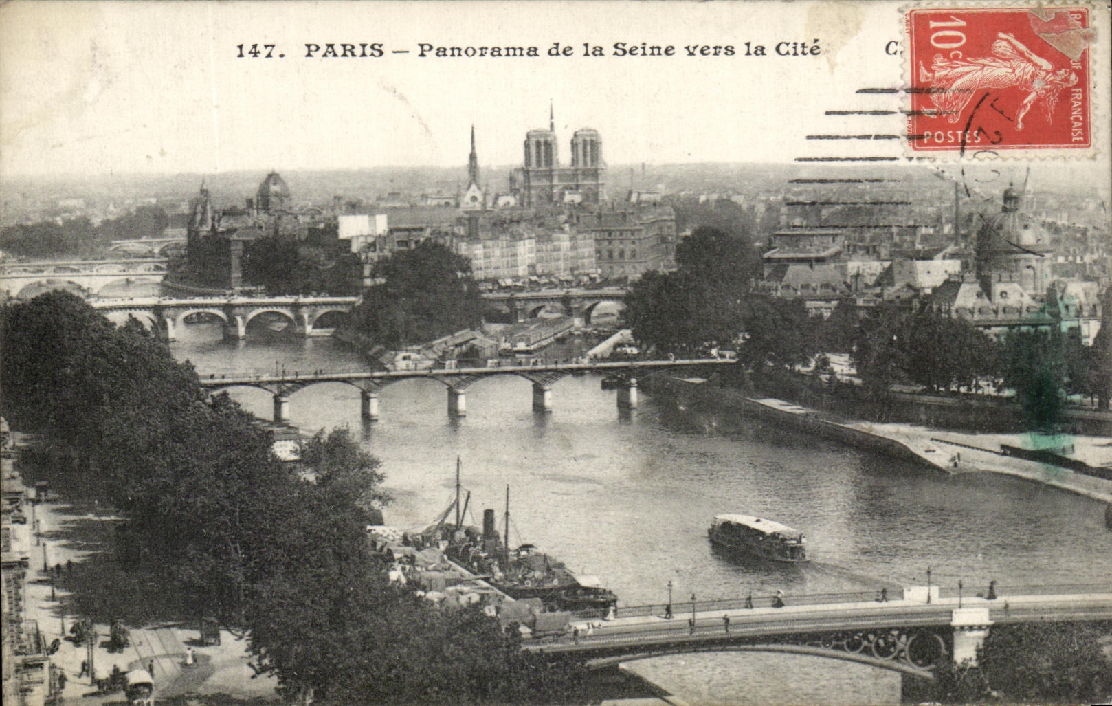 CPA Paris Panoramique De La Seine Vers La Cite Notre Dame
