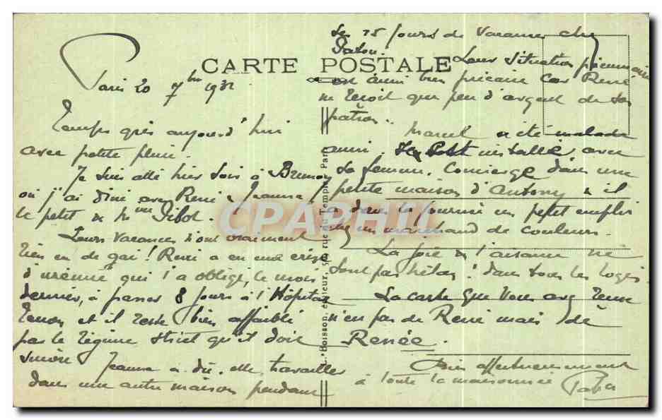 CPA Paris Mairie du 13eme  — Rückseite