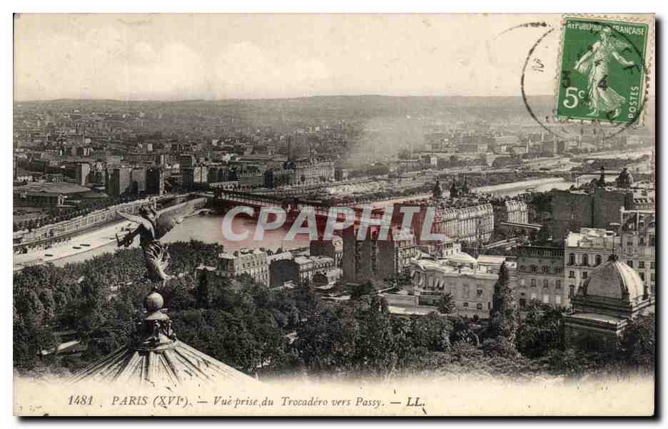 CPA Paris vue Prise Du Trocadero Vers Passy