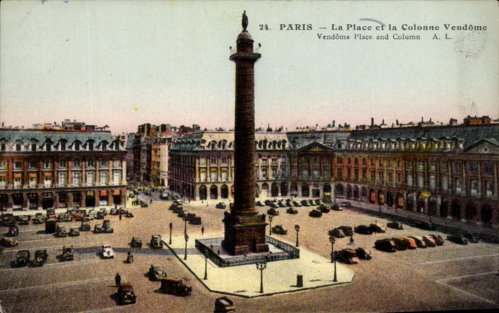 CPA Paris La Place et la Coloanne Vendome
