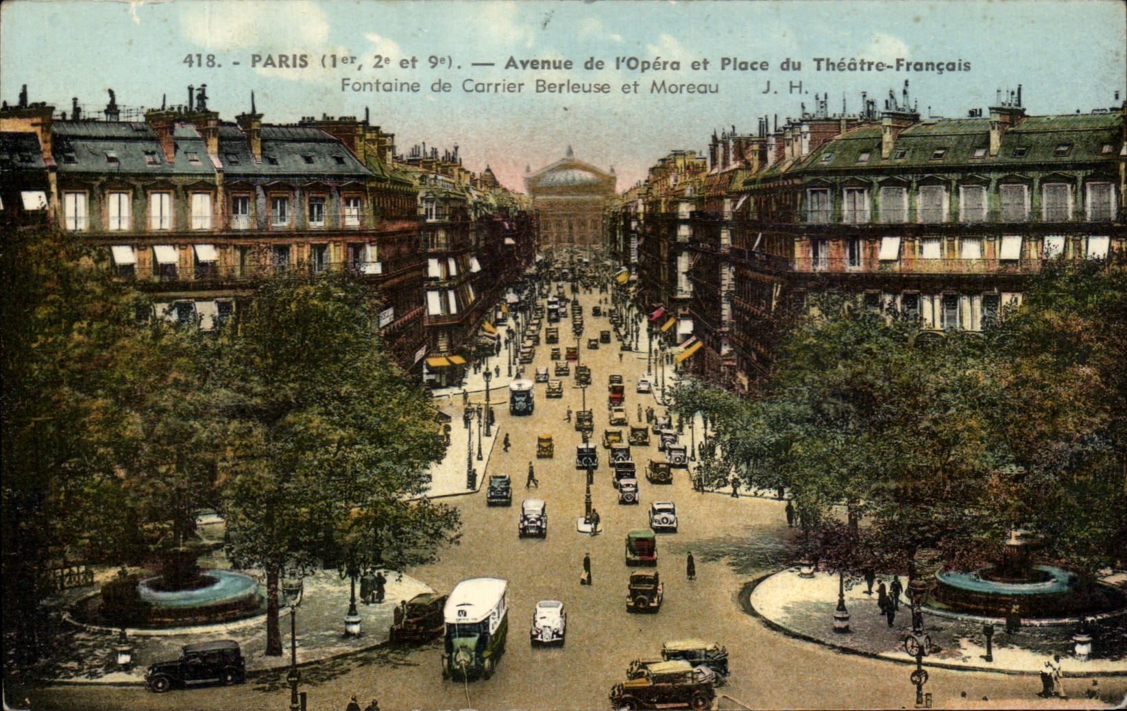 CPA Paris Avenue de l'Opera et Place du Theatre Francais