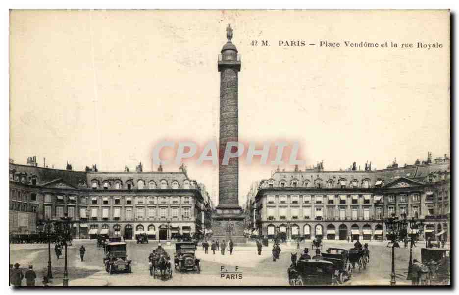 CPA Paris Place Vendome et la rue Royale