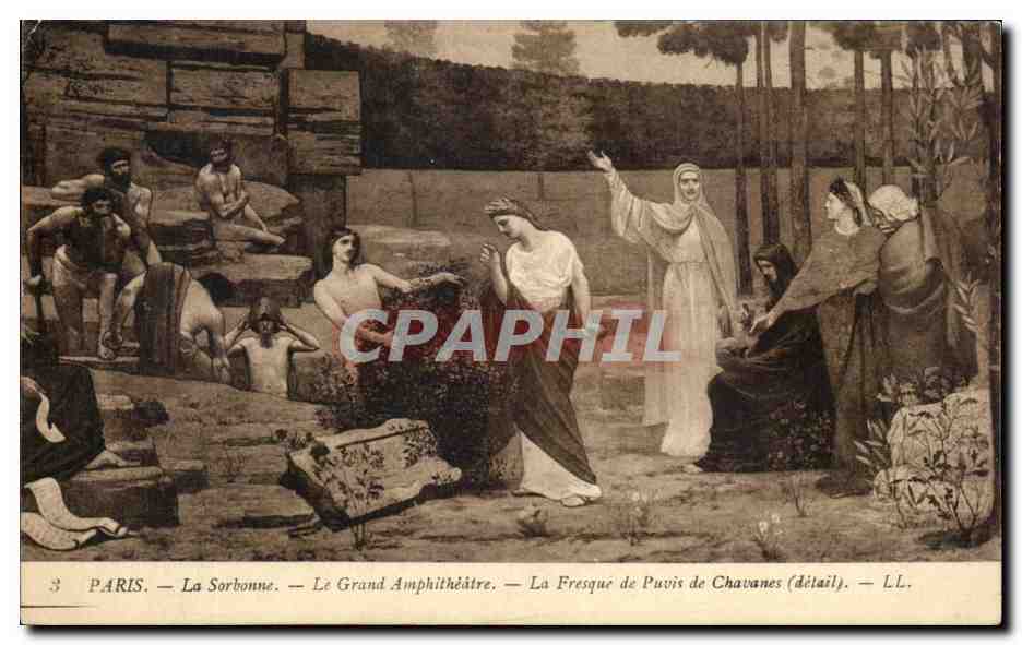 CPA Paris La Sorbonne Le Grand Amphitheatre La Fresque De Puvis De Chavanes