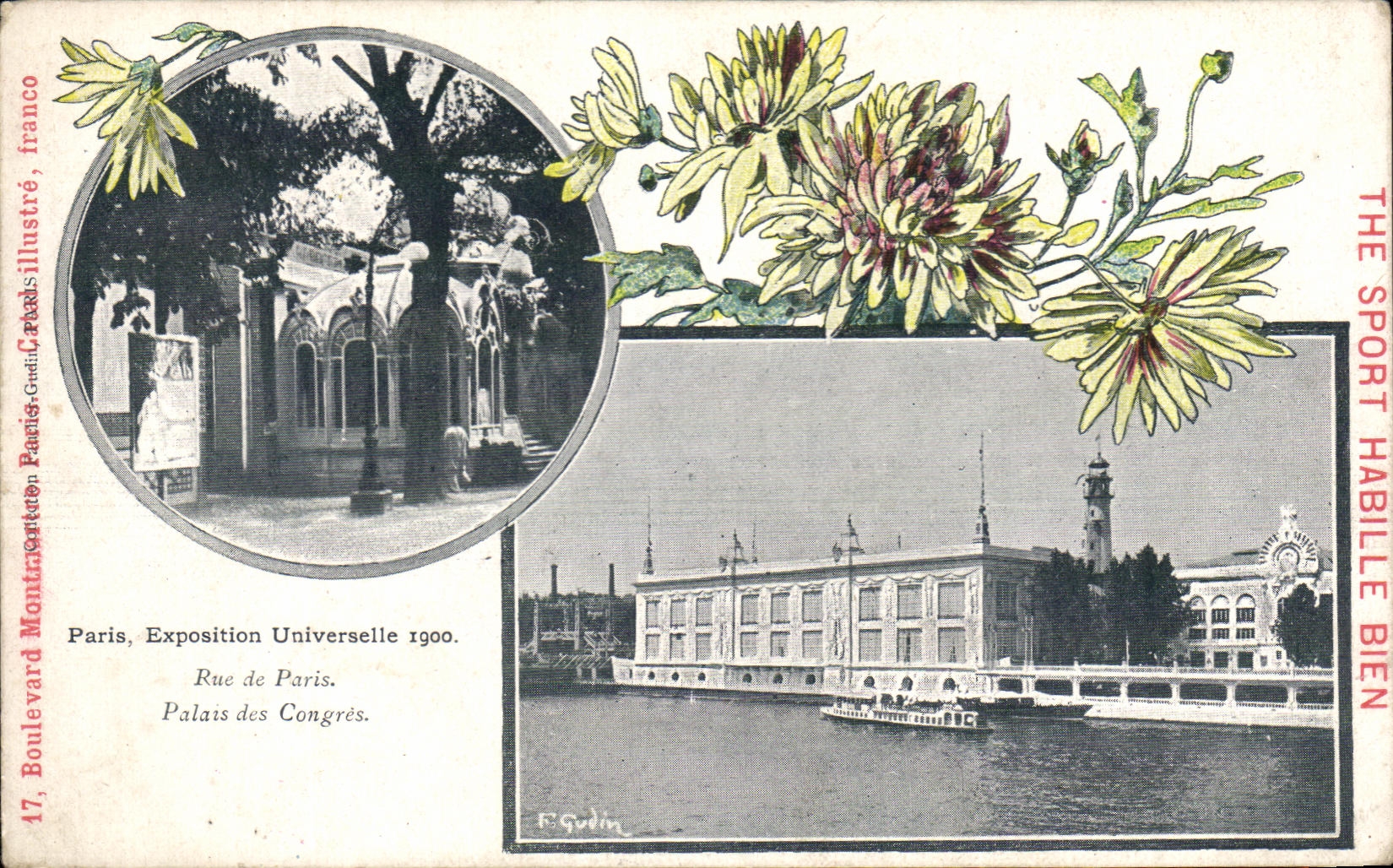 Paris, Exposition Universelle 1900 — Palais des Congrès, Rue de Paris — Éditeur F. Gudin, n° 17