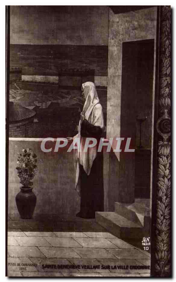 CPA Sainte Genevieve Veillant Sur La Ville Paris Pantheon 