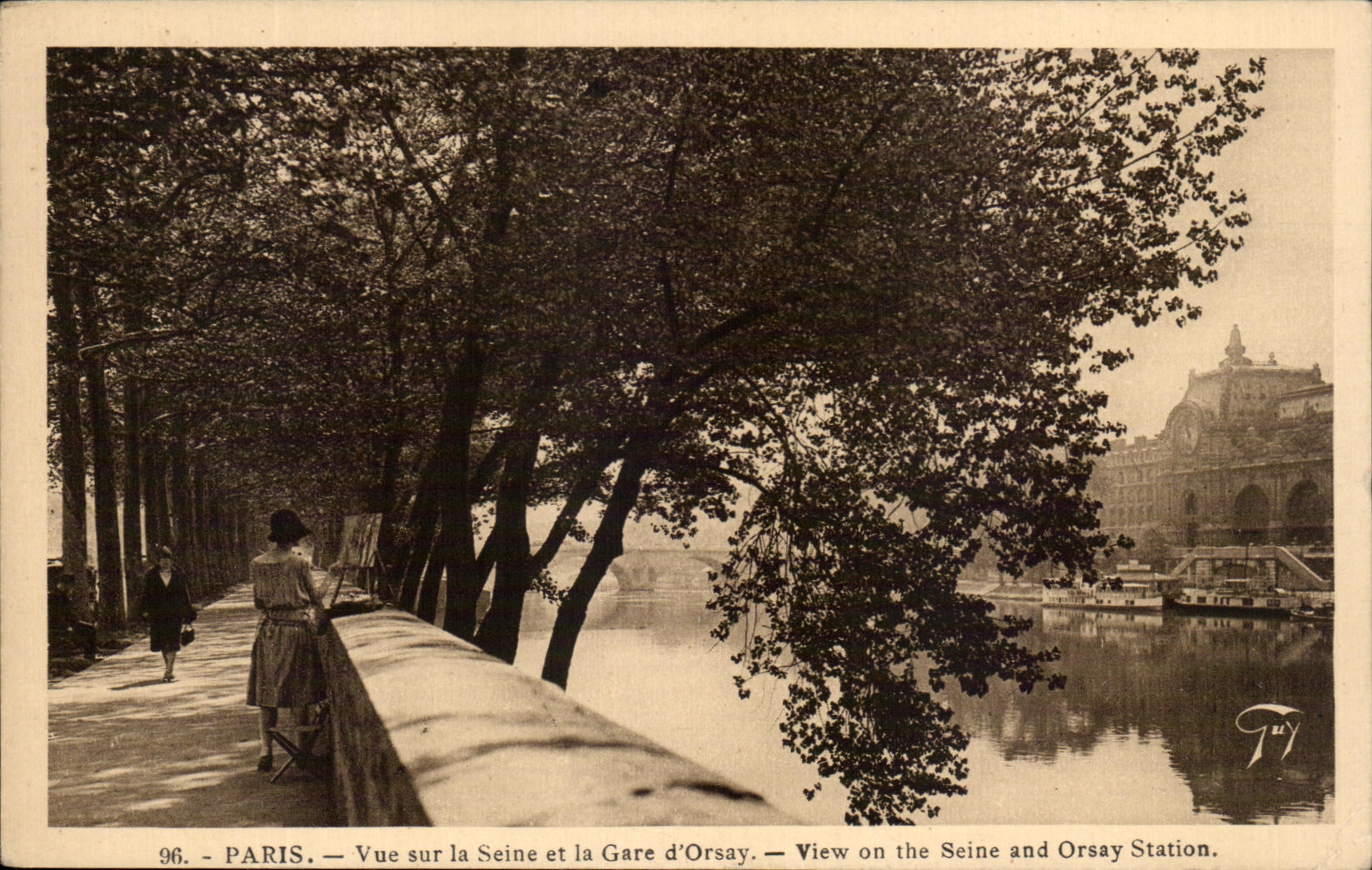 CPA Paris Vue Sur La Seine Et La gare d'Orsay 