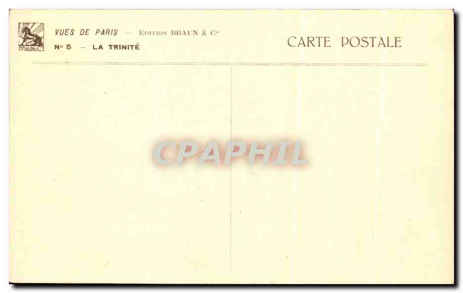 CPA Paris Vue De La Trinite — Verso