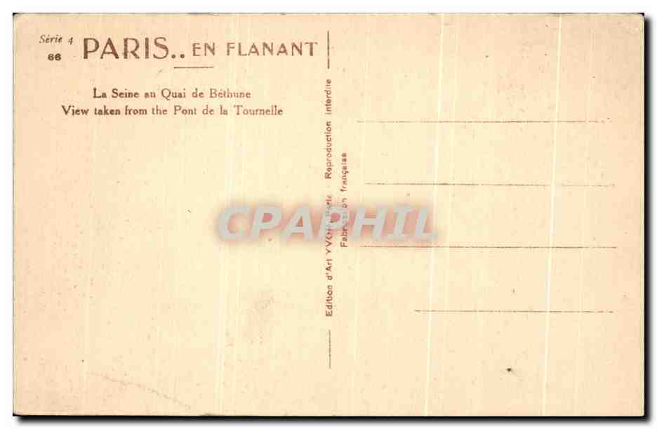 CPA Paris En Flanant La Seine Au Quai De Bethune — Rückseite