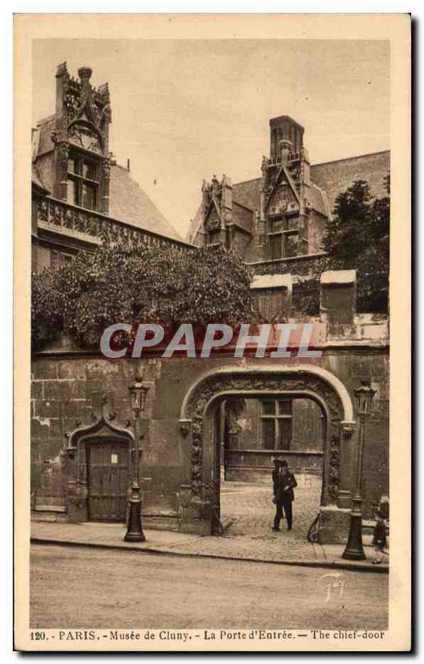 CPA Paris Musee de Cluny La Porte d'Entree 