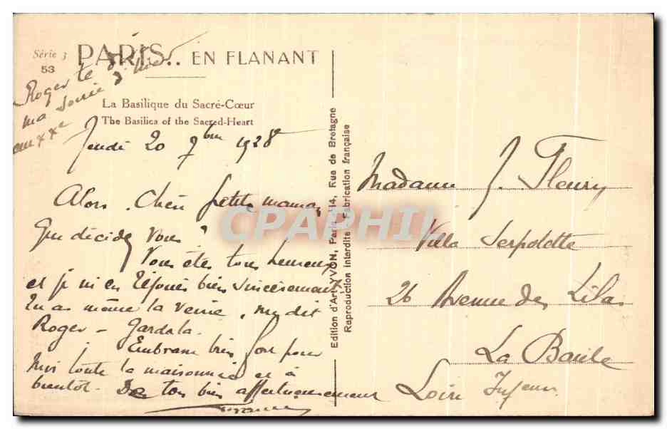 CPA Paris En Flanant La Basilique du Sacre Coeur Montmartre — Rückseite