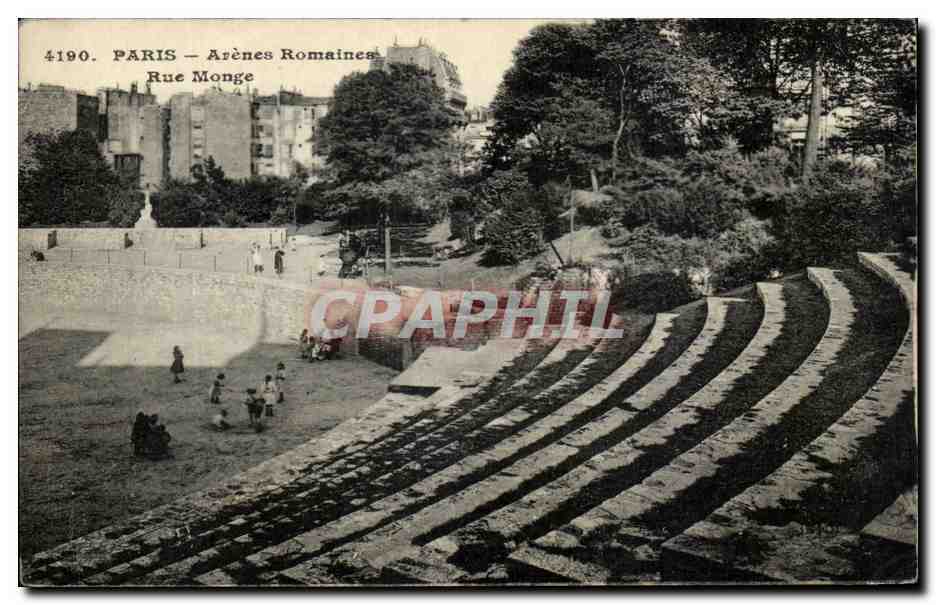CPA Paris Arenes Romaines Rue Monge