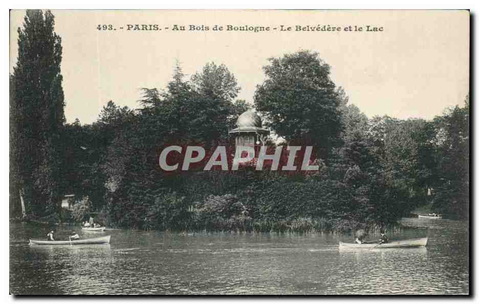 CPA Paris Bois de Boulogne Le Belvedere et le Lac