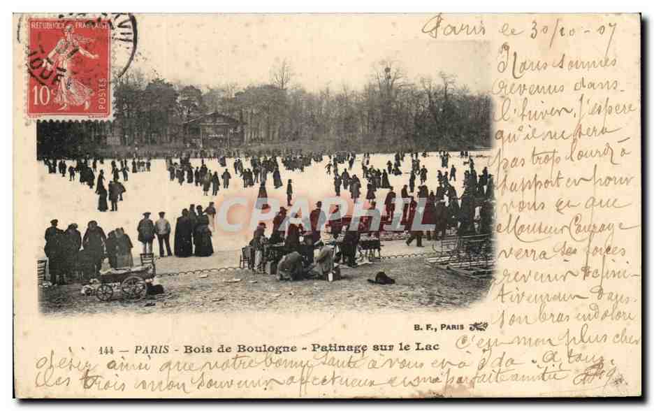 Paris - Bois de Boulogne - Patinage sur le Lac — B.F., Paris, n° 144