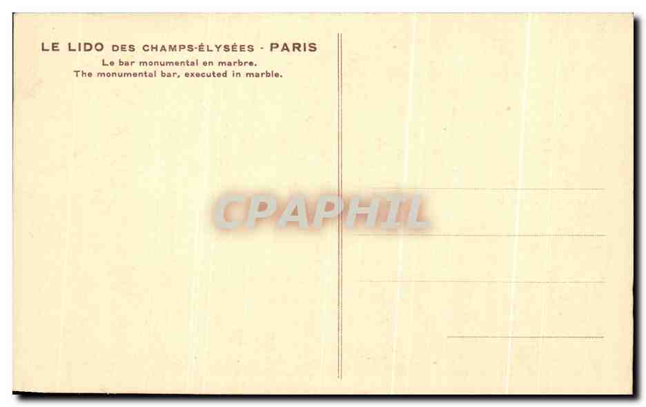 CPA Le Lido Des Champs Elysees Paris Le bar monumental en marbre — Rückseite