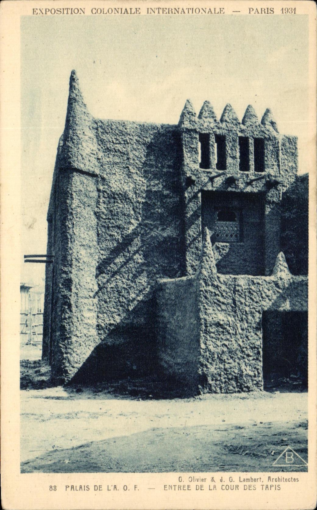 Palais de l'A.O.F. — Entrée de la cour des tapis — Exposition Coloniale Internationale — Paris 1934 — G. Olivier & J. G. Lambert, Architectes