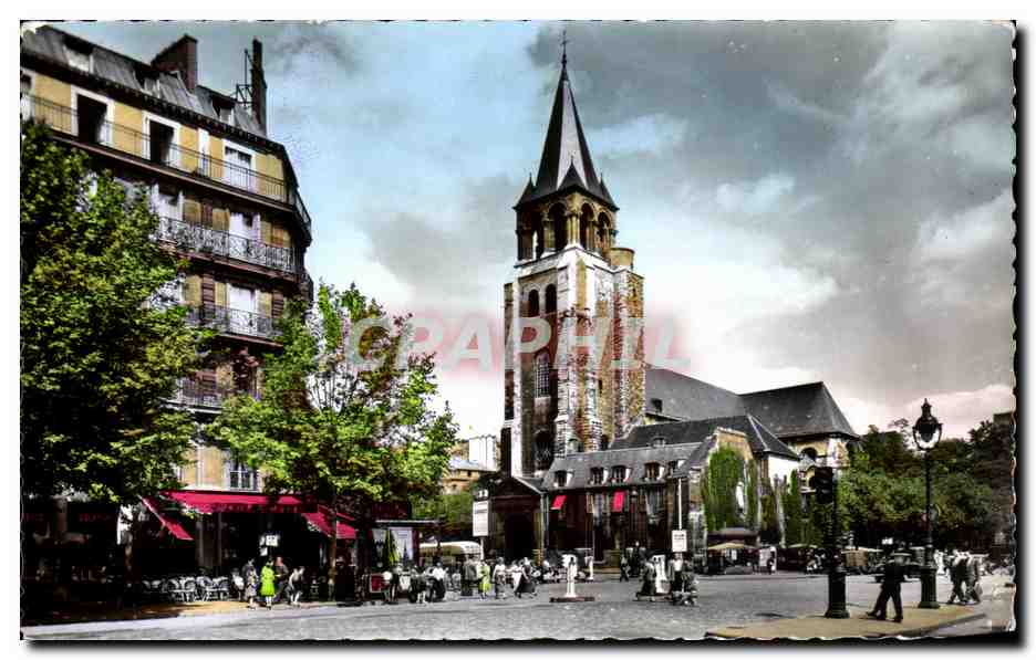 CPA Paris Place Saint Germain des Pres et L'Eglise