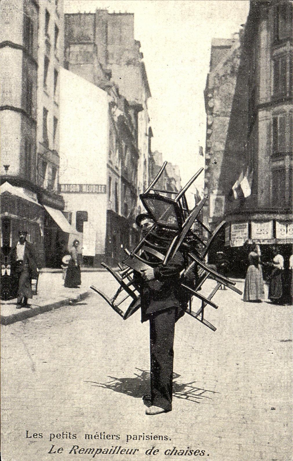 REPRO Les Petits Metiers Parisiens Le Rempailleur De Chaises Paris 
