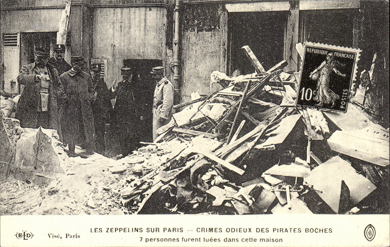 REPRO Paris Les Zeppelins Sur Crimes Odieux Des Pirates Boches