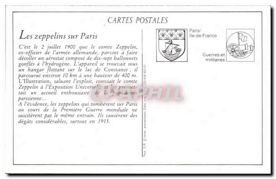 REPRO Paris Les Zeppelins Sur Crimes Odieux Des Pirates Boches — Back