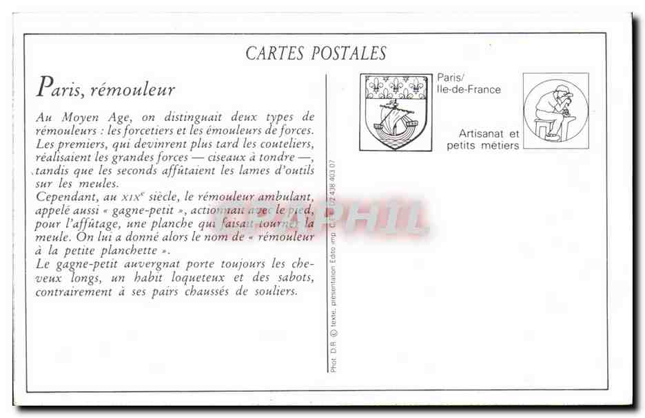 REPRO Paris Remouleur Metiers — Rückseite