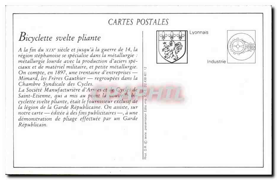 REPRO Societe Manufacturiere d'Armes Et Cycles De Saint Etienne Paris Velo — Rückseite