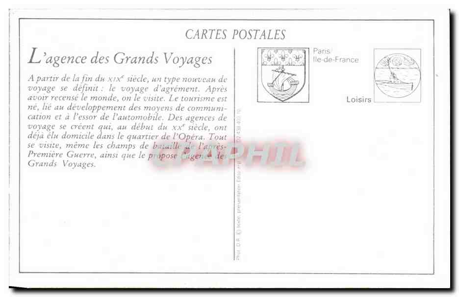 REPRO Depart D'Un Circuit De l'agence Des Grandes Vovages — Rückseite