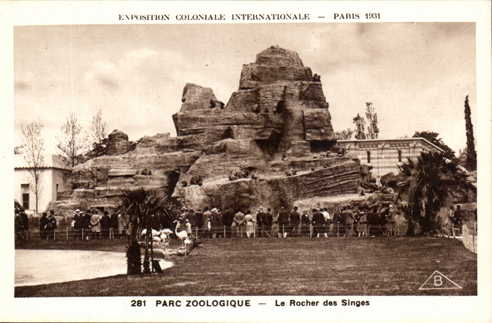 CPA Expostion Coloniale Internationale Paris Parc Zoologique les Rocher des Singes